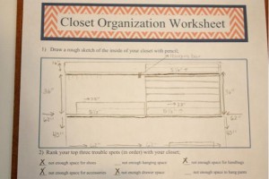 Closet Organization Worksheet